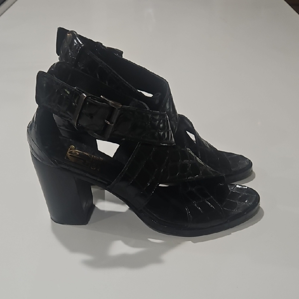 Jo Ghost Croc-embossed Heels Sz 39